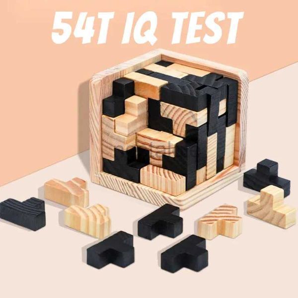 Brinquedos de inteligência criativo 3d cubo de madeira quebra-cabeça ming luban bloqueio brinquedos educativos para crianças crianças cérebro teaser aprendizagem precoce brinquedo presente 24327