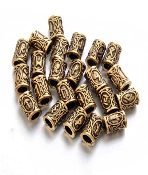 24 Stück Top Silber nordische Wikinger Runen Charms Perlen Erkenntnisse für Armbänder für Anhänger Halskette für Bart oder Haar Wikinger Runen Kits4291233