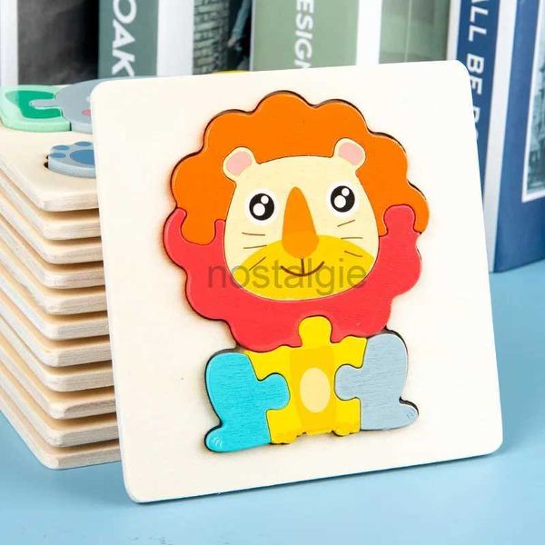 Intelligenzspielzeug Baby Holzspielzeug 3D Puzzle Cartoon Tier Kognitives Puzzle Holz Frühpädagogisch Für Kinder Geschenke 24327