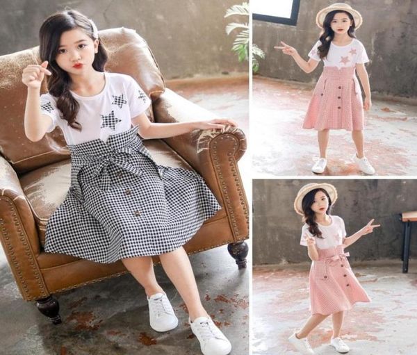 Girl039s Kleider Kinder Sommerkleid 2021 Mädchen Prinzessin Kinder Plaid Kleidung für 4 5 6 7 8 9 10 11 12 Jahre alt7259710