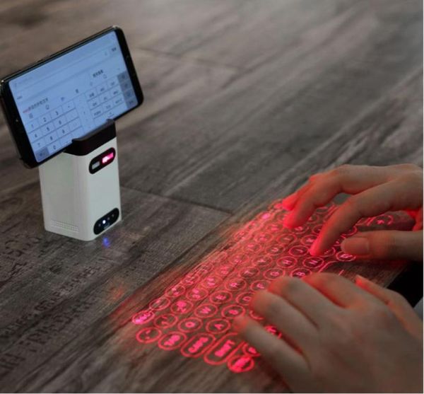 2020 Neue tragbare virtuelle Tastatur, virtuelle Laser-Bluetooth-Projektionstastatur mit MousePower-Bank-Funktion für Android IOS Smar5878909