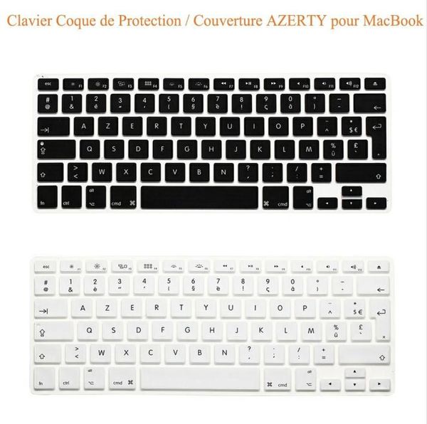 UKEU Clavier AZERTY Silikon-Tastaturabdeckung für MacBook Pro Air Retina 13039039 Zoll A1342 A1369 A1466 A1278 A1425 A151864181