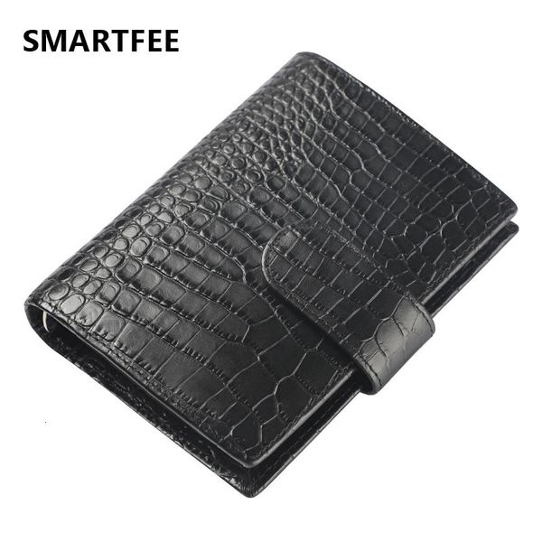 Smartfee ​​A7 Bütçe Planlayıcısı Doku Binder Pocards Sketchbook Gerçek İnek Deri Gezginler Defterler ve Not Deferleri 240105