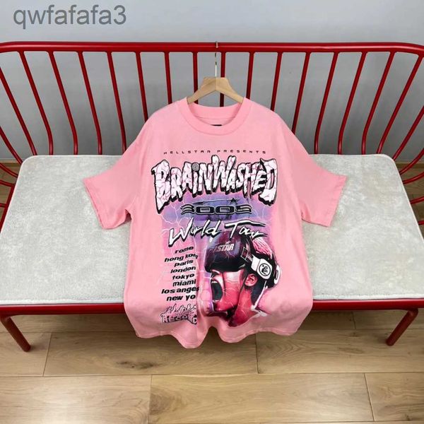 Moda Mens Camisetas Mulheres Tees Luxurys Designers Hellstar Rosa Tee Homens Casual Manga Curta Street Designer Top H4QN