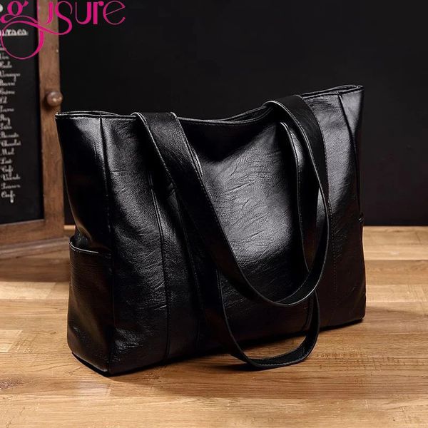 Gusure Fashion PU Borsa a secchiello in pelle Borsa semplice a tracolla per le donne Borsa shopping di marca di lusso Tote Bag sac bolsa femme 240106