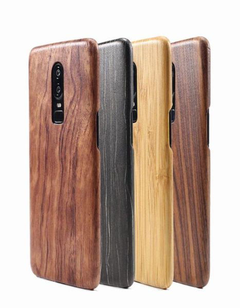 Para Oneplus 6T 6 nogal Enony madera palisandro caoba madera delgada funda trasera Cover9978485