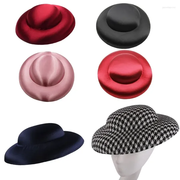 Berets Elegant Pillbox Hat DIY Fascinators Base 1920s Tea para meninas mulheres