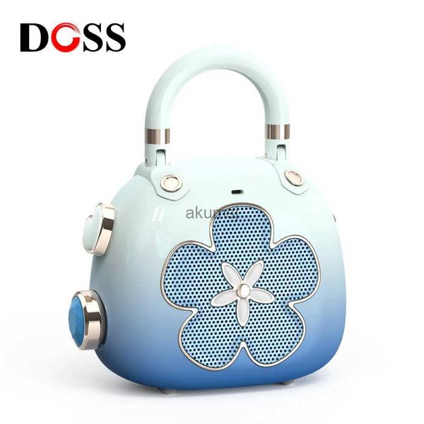 Alto-falantes portáteis DOSS Mini alto-falante sem fio Bluetooth BT5.0 Bonito MP3 Music Sound Box Tamanho de bolso 5W Alto-falantes portáteis de som poderoso com caixa de presente YQ240106