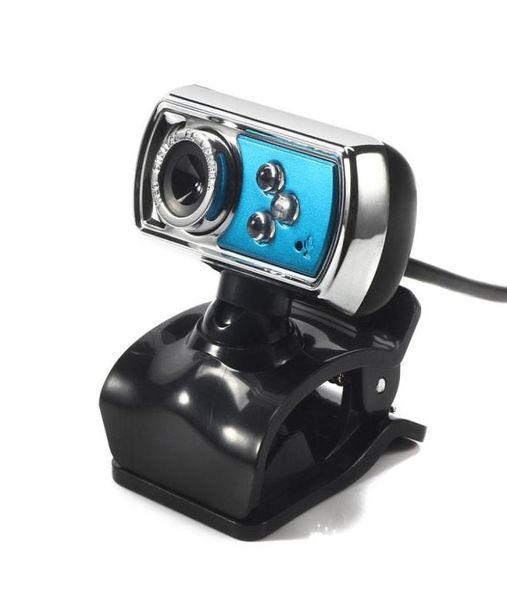 Webcam USB di alta qualità HD 120 MP 3 LED con microfono per visione notturna per PC Blu1556242