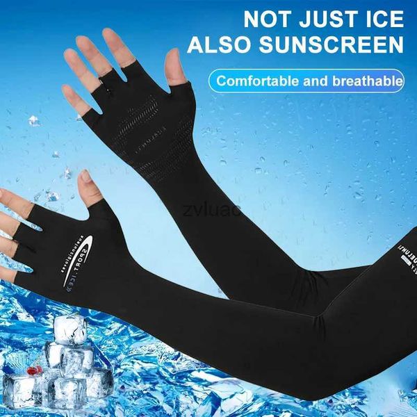 Kol bacak ısıtıcılar koruyucu dişli 24 buz ipek güneş kremi kollu hızlı kuruyan nefes alabilen elastik bisiklet nemi uyandıran sivrisinek geçirmez kapak yq240106