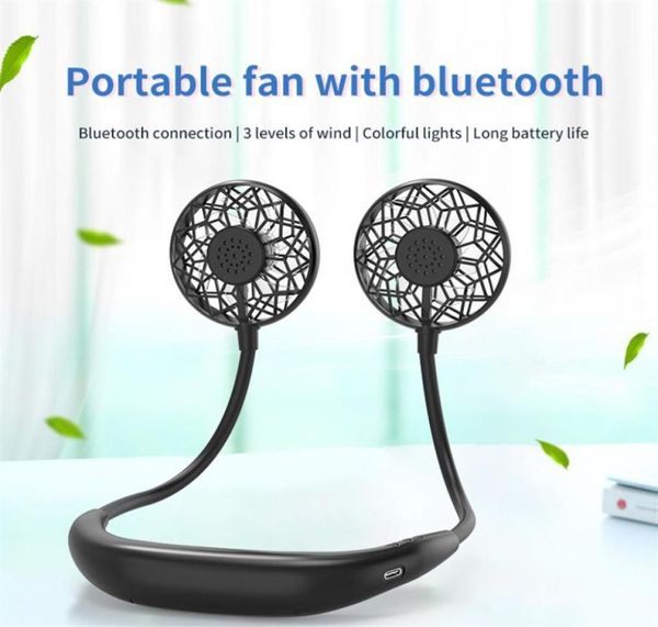 Ventilatore bluetooth portatile da appendere al collo con ricarica USB Gadgets211l7341584