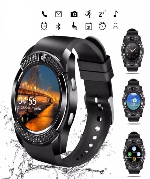 V8 SmartWatch Uomo Donna Bluetooth Smartwatch Touch Screen Orologio da polso con fotocameraSlot per scheda SIM Orologio intelligente impermeabile DZ09 X6 VS6464989