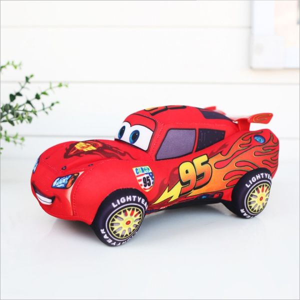 Yarış araba peluş oyuncak yumuşak 17 cm kırmızı araba doldurulmuş peluş bebek yastık doğum günü tatil hediyeleri çocuklar için pençe makinesi