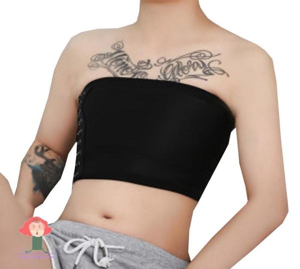 Cintos HaleyChan Tomboy Trans Lesbian Transgender Ftm Strapless Chest Binder Prevenir o deslizamento do mamilo Design Corset Bra Tube Top Espari3212880