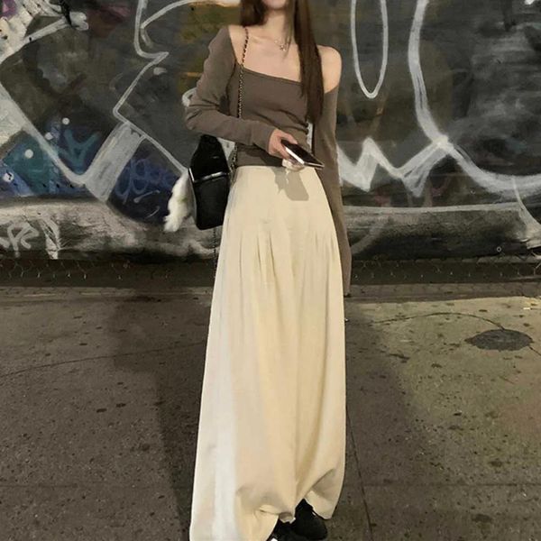 Capris buona vestibilità rilassata seta celeste gamba larga harem campo palazzo flare pantaloni taglie forti donna estate sottile vita alta piccola padella cadente