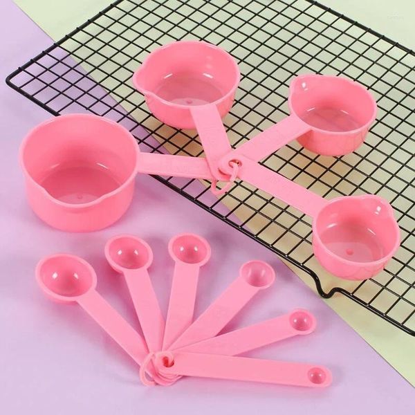 Strumenti di misurazione 10 pezzi tazze e cucchiaio cucchiaio manico in silicone strumento da cucina goccia