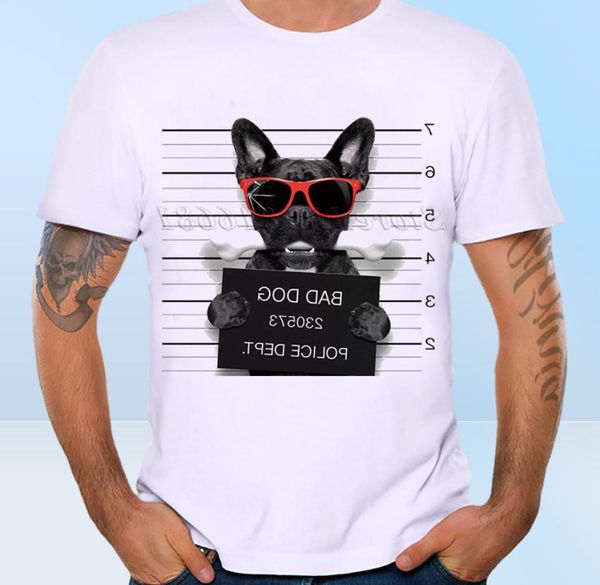 Nova chegada 2020 verão moda francês bulldog cão polícia departamento engraçado design t camisa men039s alta qualidade cão topos hipster tees7074939