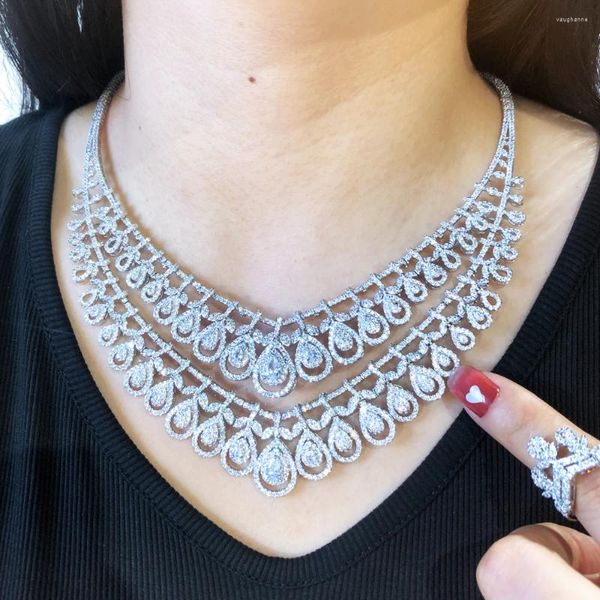 Collana Orecchini Set Missvikki Lusso Splendida Piuma di Pavone Gioielli Donna Matrimonio Fidanzamento scintillante Alta qualità