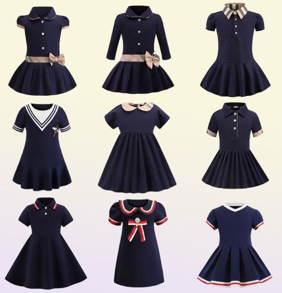 Bebê meninas vestidos para crianças marca xadrez algodão designer roupas boutique festa inteira roupas casuais dress20221645229