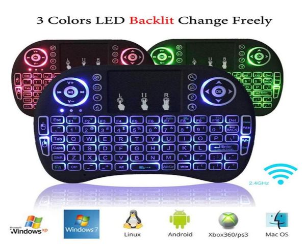 I8 sem fio backlight teclado fly air mouse multimídia controle remoto com touchpad jogo controlador portátil para s905x s912 tv3461523