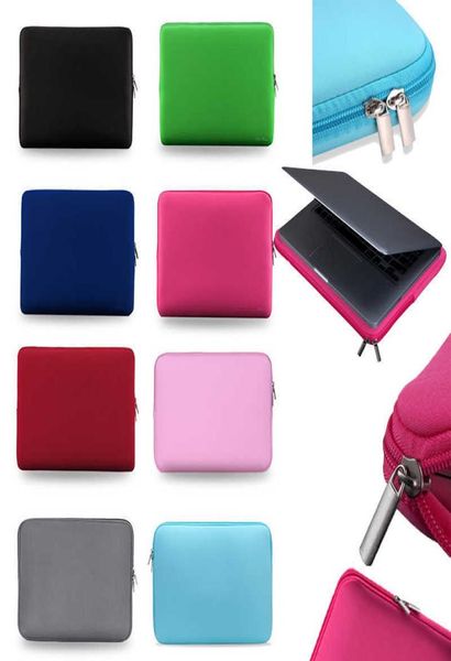 Capa macia para laptop de 13 polegadas Bolsa para laptop com zíper Capa protetora Estojos de transporte para iPad MacBook Air Pro Ultrabook Notebook Hand7634691