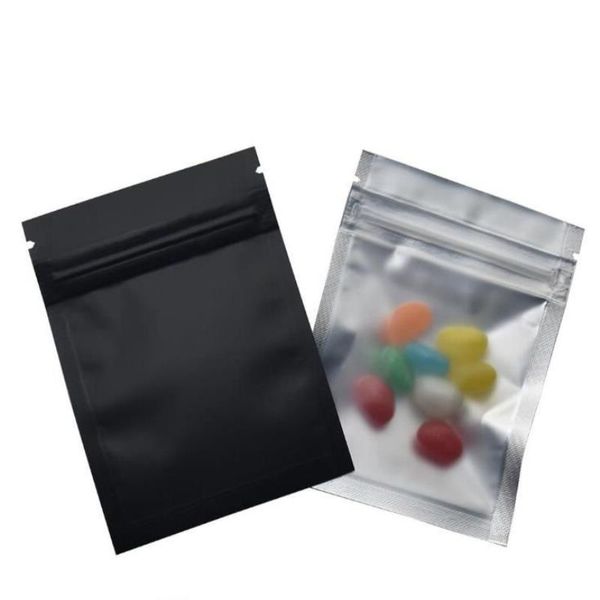 100 pz/lotto 75X10 cm Nero Opaco/Trasparente Sacchetti Con Cerniera Frontale Richiudibile Chiusura Lampo Foglio di Alluminio Sacchetto di Plastica Alimentare Drogheria imballaggio Mylar Foglio Jmbn