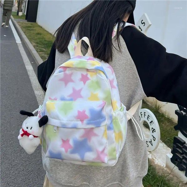 Mochila estrela bonito menina faculdade estudante mochila dopamina leve múmia saco mini pai-criança pequeno