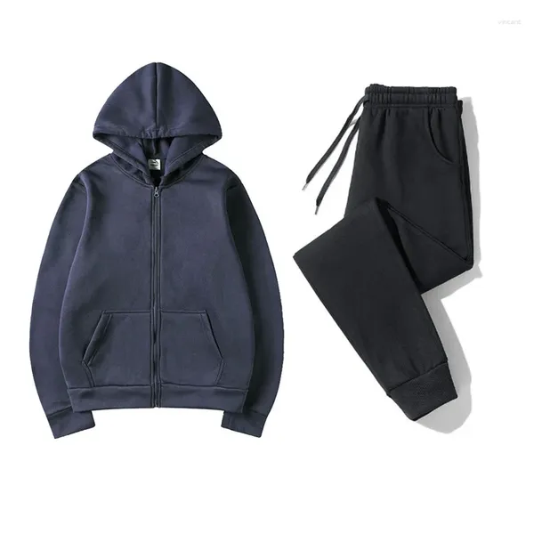 Tracksuits dos homens Versão coreana Solto Homem Hoodies Mulheres Manga Longa Zip Com Capuz Conjunto Oversized Bolso Casaco Harajuku Masculino Moletons Jaqueta