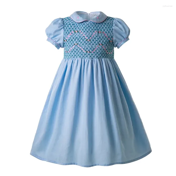 Mädchenkleider, gesmoktes Kleid für Kleinkinder, Urlaub, Vintage, lässig, elegant, Geburtstagsparty-Outfit, Größe 2 3 4 5 6 8 10 12 Jahre