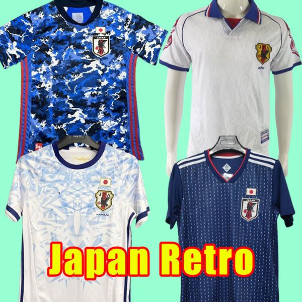 Camisa de futebol retrô japonesa SOMA AKITA OKANO NAKATA Mens manga curta seleção nacional KAWAGUCHI KAZU HATTORI camisa de futebol 16 17 18 20 1998 CASA AWAY 98