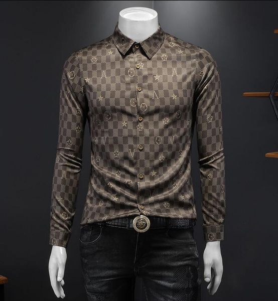 Camicie eleganti da uomo Camicia firmata da uomo Autunno manica lunga Casual Uomo Dres Hot Style Homme Abbigliamento