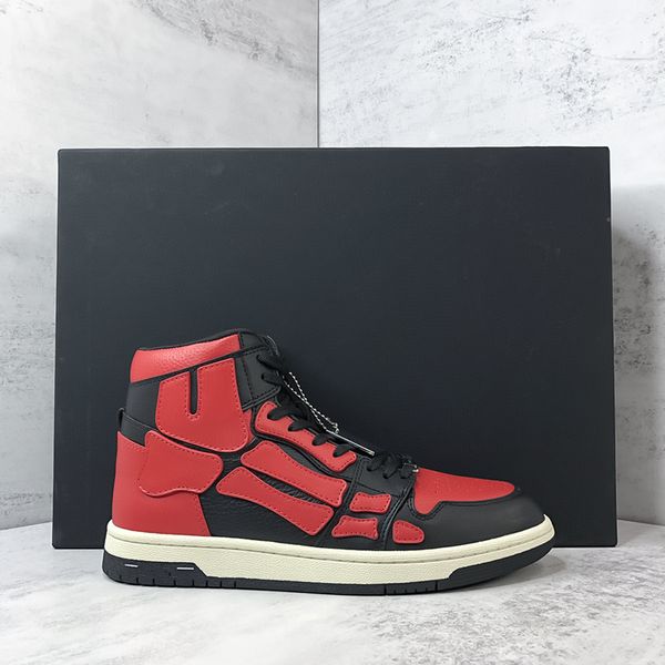 Knochenschuhe High-Top-Schuhe kurze Stiefel Herrenschuhe Paarschuhe Damenschuhe Neue Luxus-Designer-Skateboardschuhe Leder passende Mode-Freizeitschuhe Größen 35-46 + Box