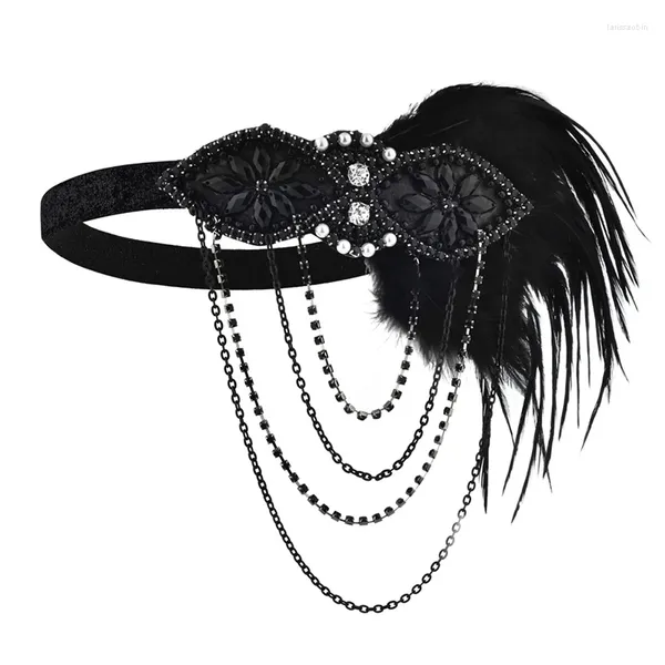 Grampos de cabelo Halloween Headdress Party Dressing Prom Dress Acessórios Mulheres Feather Headband Sexy Band