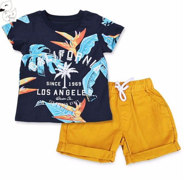 Baby Jungen Shorts Sommer T-Shirt Baumwolle Sport Brief gedruckt Set Kinder Anzug Fabrik Kosten billig Whole4556889