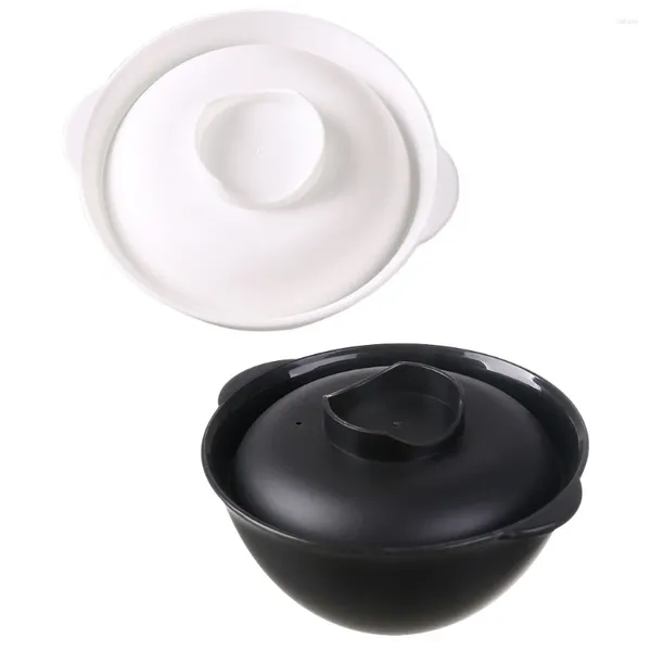 Set di stoviglie Ciotola di riso con coperchio Tagliatella istantanea antiscottatura con doppio orecchio con coperchio in stile giapponese