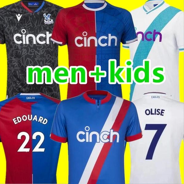 23 24 OLISE Crystal Fußballtrikots 2023 2024 ZAHA EZE J.AYEW Palace Home Top Fußballtrikot Kit BENTEKE SCHLUPP MATETA EDOUARD GALLAGHER Trikotuniformen Herren Kinder