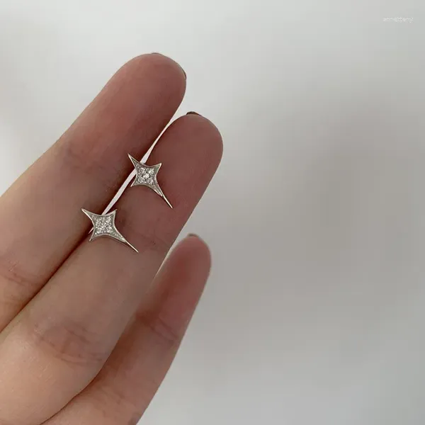 Brincos de garanhão simples 925 prata esterlina cruz meteoro para mulheres inlay zircon jóias diariamente 2024