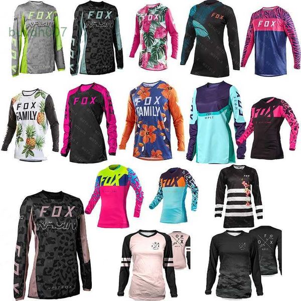 Jx0q 2024 T-shirt moda Mountain Bike Suit Foxx T-shirt da uomo Cross Country Mountain Donna Downhill Mountain Mtb Shirt Cross Country Ladies Felpa