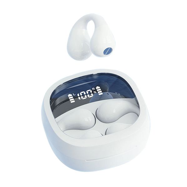Auricolari TWS a conduzione ossea auricolare Cuffie auricolari Bluetooth senza fili Trasparenza di alimentazione LED Cuffie di ricarica USB-C Cuffie con cancellazione del rumore per Apple Iphone