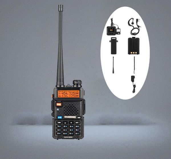 6 pz BAOFENG Walkie Talkie 15quot LCD 5 W 136174 MHz 400520 MHz Dual Band con 1 LED Torcia Neroa526260091