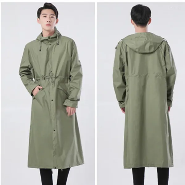 Capas de chuva masculinas longas ponchos impermeáveis leves jaqueta de chuva com capuz tamanho grande L XL