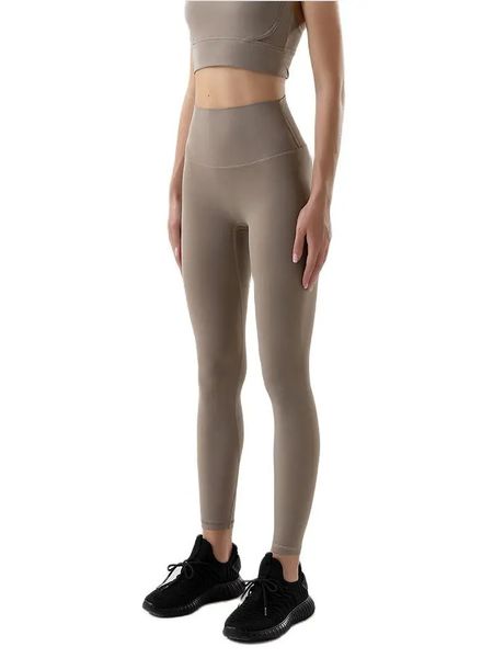 Pantaloni da yoga a vita alta con sensazione nuda Push Up Soft Gym Leggings a figura intera Donna Fitness Corsa in nylon Elasticità Sport 240106