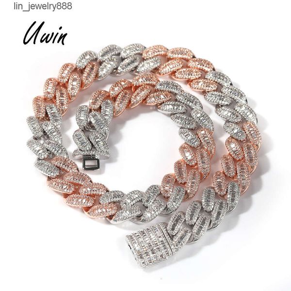 14mm Iced Out Miami Kubanische Kette Zinkenkette Herren Halskette Echte Damen CZ Diamant Halsband Halskette