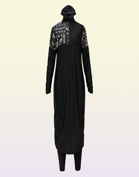 Hijabs Ankunft Stilvolle muslimische Badebekleidung 3-teiliger langer Robe-Badeanzug Muslimah-Badeanzug Islamisch 2209232397142