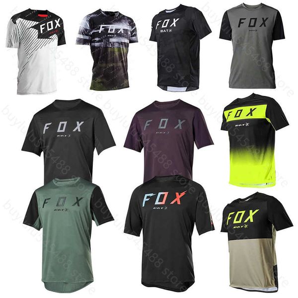 2024 Moda T-Shirt Dağ Bisikleti Takım Foxx Erkekler Tişörtleri Erkekler Yokuş Düşük Camiseta Bat Mtb Dağ Gömlekleri Offroad DH Motosiklet Yarışı Off-Road Bisikleti