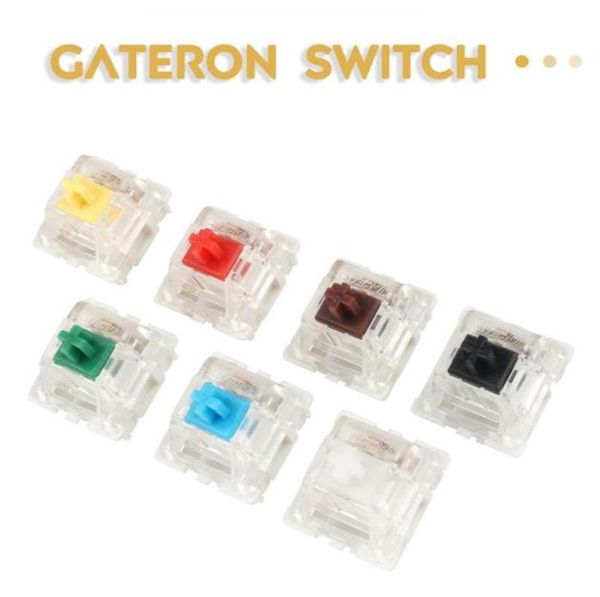 Переключатели Gateron, 3-контактный Smd RGB, черный, красный, коричневый, зеленый, белый, желтый, голубой, совместимые с механической клавиатурой Mx Gk61 GK64 Gh607401944