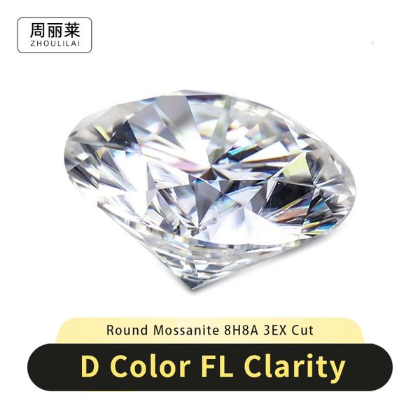 Diamante sciolto rotondo D Colore FL Purezza 3EX Taglio a cuori e s 240106