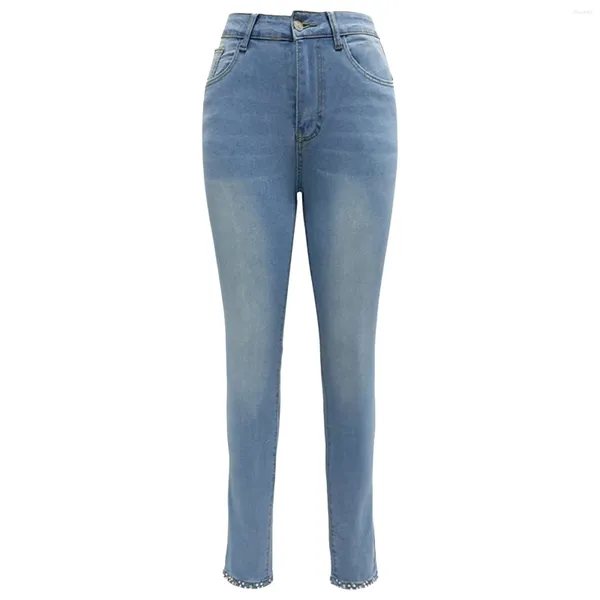 Damen Jeans Y2K Streetwear Slim Fit Lange Denim Bleistifthose Hohe Taille Mode Skinny Hip Lift Hose