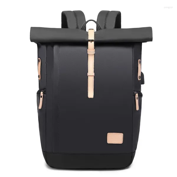 Sırt çantası Rulo Erkekler için Üst Sırt Çantaları Kadınlar 15.6 inç Dizüstü Bilgisayar Gündelik Spor Su Geçirmez Seyahat Çantası Genç