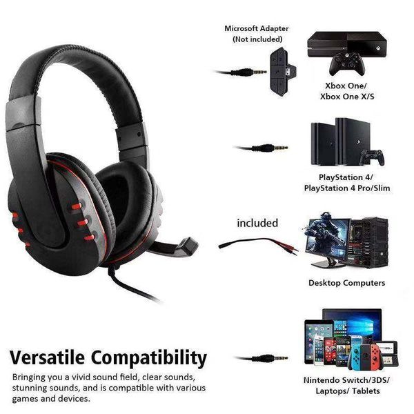 PS4 XBOX ONE/SWITCH/PS3/PC Cuffie da gioco elettriche Computer cablato Pollo con microfono Cuffie HIFI con riduzione del rumore Xbox